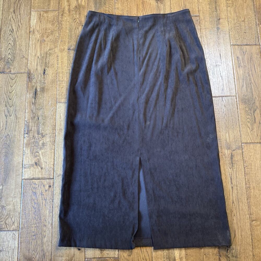 Vintage GOTCHA COVERED Womens size 16 Brown Zip Up Maxi Skirt Made In USA - Picture 6 of 7